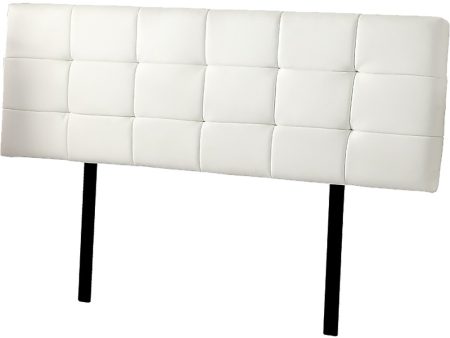 PU Leather King Bed Deluxe Headboard Bedhead - White For Discount