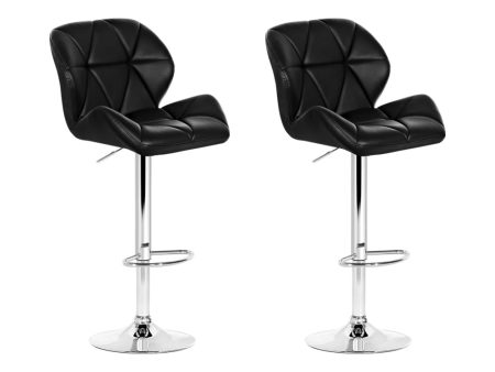 2 Black Kitchen Bar Stools With Chrome Legs For Sale